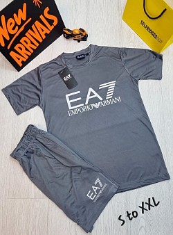 GREY ARMANI T-SHIRT AND SHORTS SET £30