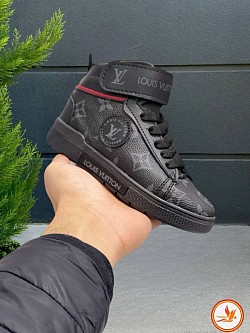 BLACK LV HI-TOP TRAINERS £30