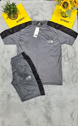 GREY NORTH FACE T-SHIRT AND SHORTS SET £30