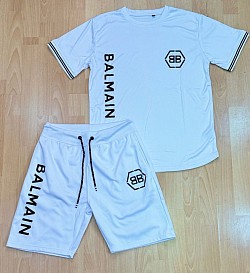 WHITE BALMAIN T-SHIRT AND SHORTS SET £30